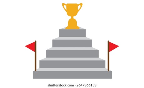Illustration of the career ladder concept showing a professional climbing steps toward success and growth. Ideal for career development, job promotion, personal growth, and business motivation visuals