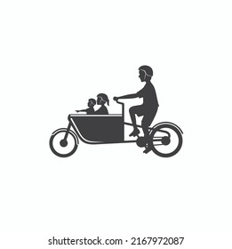 illustration of cargo bike, short distance transportation, vector art.