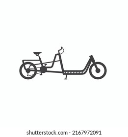 illustration of cargo bike, short distance transportation, vector art.