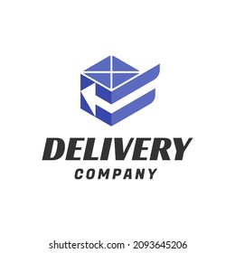 Illustration cargo Delivery service with wings and arrow fast logo design