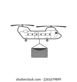 ilustración del helicóptero de carga, arte vectorial.