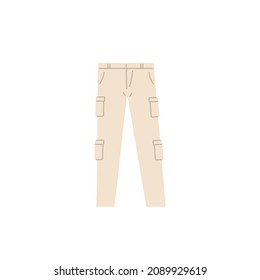 illustration of a cargo pants. long pants. flat cartoon style. vector design