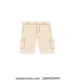 Illustration Of A Cargo Pants. Shorts. Flat Cartoon Style. Vector Design