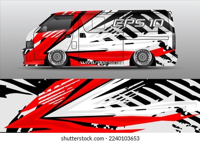 Illustration of Cargo Sport Car Van Cargo Premium Vector white red vector sticker