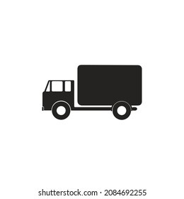 illustration of a cargo truck mobile icon, land line delivery service.