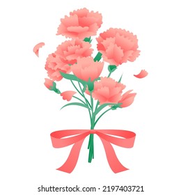 An illustration of carnation flowers