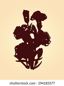 Illustration carnation on a pink background