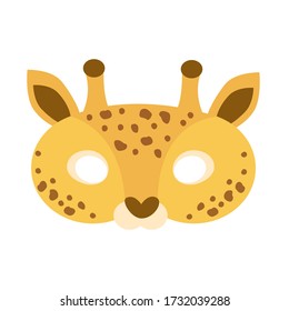 illustration of carnival mask animals africa giraffe. Eye mask for masquerade, children's party. for design, postcards. vector