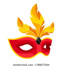 Illustration of carnival mask. Decor for parties, traditional holiday or festival.