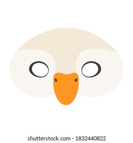 Illustration of carnival mask goose. Eye mask for children's parties, Halloween, masquerades. for design, postcards. flat style, vector