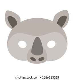 illustration of carnival mask of tropical animal rhinoceros. Eye mask for masquerade, children's party. for design, greeting cards. vector