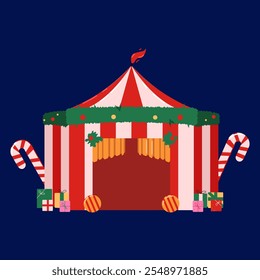 An illustration of a Carnival Tent. A simple vector of a Carnival Tent for social media post, poster, flyer and more.