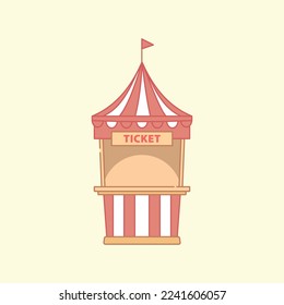 Illustration of carnival ticket box. ticket stall vector icon. flat design.