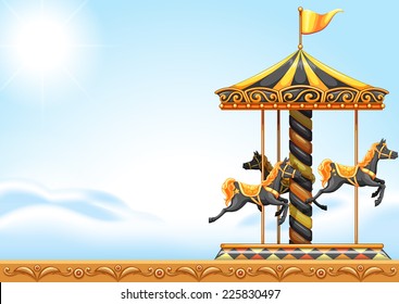 Illustration of a carousel ride