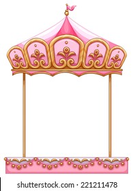 Illustration of a carousel ride without a horse on a white background  