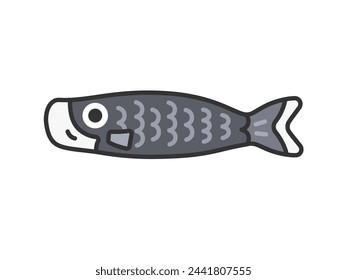 Illustration of a carp streamer (color line drawing).