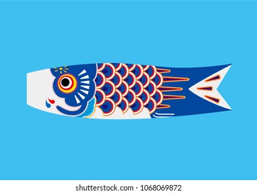 Illustration of carp streamer, Japanese traditional culture, annual event, vector data