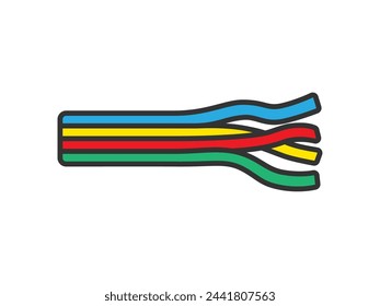 Illustration of carp streamer streamers (line drawing color).