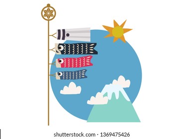 Illustration of carp streamer.
symbol of May in Japan.
Symbol of Japan's early summer event.