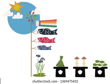 Illustration of carp streamer.
symbol of May in Japan.
Symbol of Japan's early summer event.