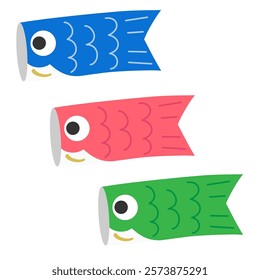 Illustration of carp streamers that can be used for Children's Day advertisements, etc.