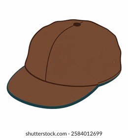 Illustration of a Carpenter's Brown Hat, Perfect for Trades, Work, and LaborThemed Art Carpenter's brown hat, embodying craftsmanship, labor, and dedication