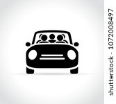 Illustration of carpooling icon on white background