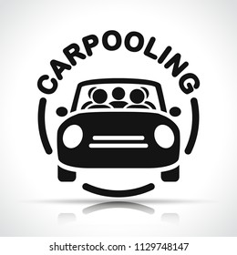 Illustration Of Carpooling Icon On White Background