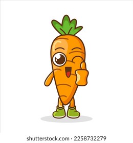 Illustration of a Carrot Character giving thumbs up