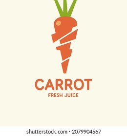Illustration of a carrot in a flat style. Isolated image on a background. Vector icon.