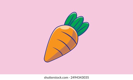 Illustration of carrot, hand drawn on pink backgrounds vector.