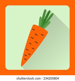 Illustration of carrot isolated. Flat design isolated vector EPS10. Flat carrot icon. Carrot for web, design, button, printing, decoration, receipt