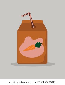 Illustration of Carrot Juice in a box