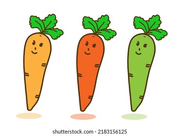 Illustration of carrots on white background.