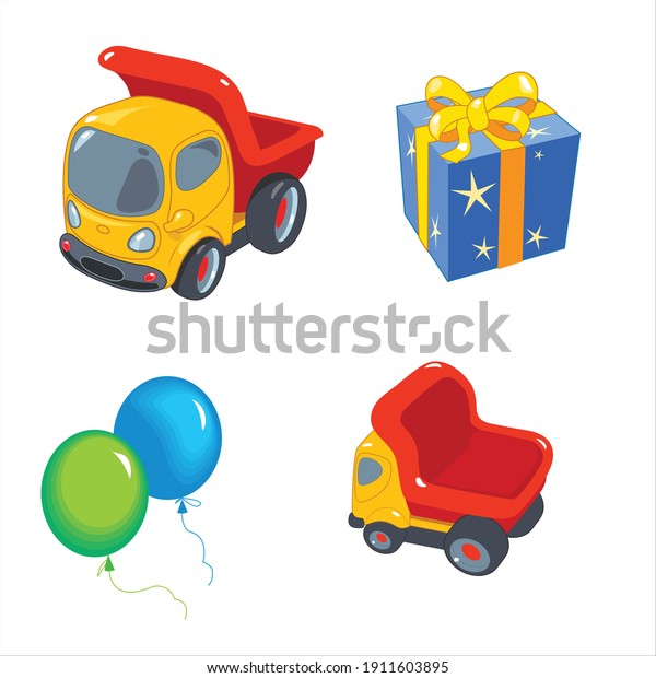 illustration of the\
cars and toys for small\
boy