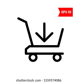 illustration of cart down arrow icon