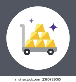 Illustration of a cart with gold bars