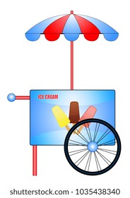 Illustration of a cart with ice cream