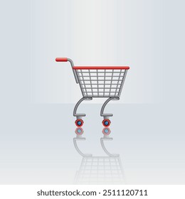 ilustração de carrinho para ícone compras online isolado no fundo da gradação, carrinho de cesta de compra na loja online, símbolo carrinho de carrinho para e-commerce, clip art vetor de carrinho para conceito de compras