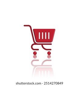 illustration of cart for icon shopping online isolated on gradation background, basket cart of purchase in online shop, trolly cart symbol for e-commerce, clip art vector of cart for shopping concept