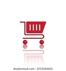 illustration of cart for icon shopping online isolated on gradation background, basket cart of purchase in online shop, trolly cart symbol for e-commerce, clip art vector of cart for shopping concept