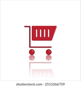 illustration of cart for icon shopping online isolated on gradation background, basket cart of purchase in online shop, trolly cart symbol for e-commerce, clip art vector of cart for shopping concept