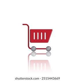 illustration of cart for icon shopping online isolated on gradation background, basket cart of purchase in online shop, trolly cart symbol for e-commerce, clip art vector of cart for shopping concept