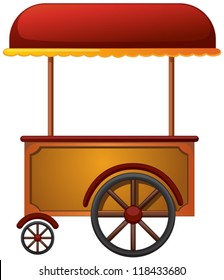 illustration cart stall white background
