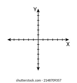 Illustration of a Cartesian coordinate plane vector illustration isolated on white background