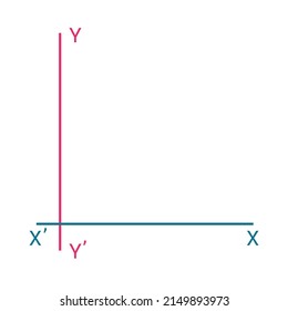 Ilustración de una ilustración del vector del plano de coordenadas cartesiano aislada en fondo blanco