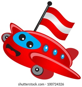 illustration of cartoon air plane character
