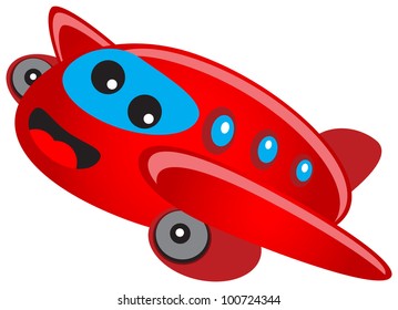 illustration of cartoon air plane character