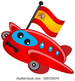 illustration of cartoon air plane character