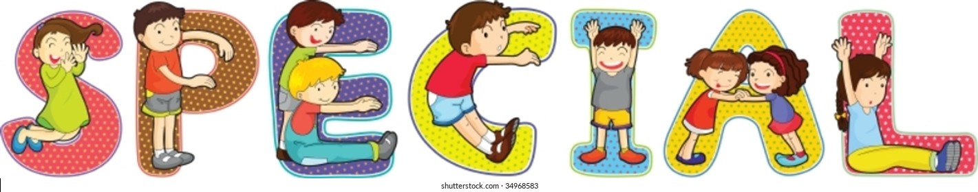 illustration of cartoon alphabets on white
